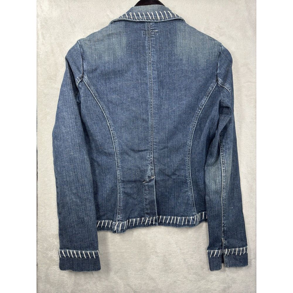 Cache Y2K Jean Jacket Women's Size 2 Blue Denim Embroidered - Picture 8 of 10